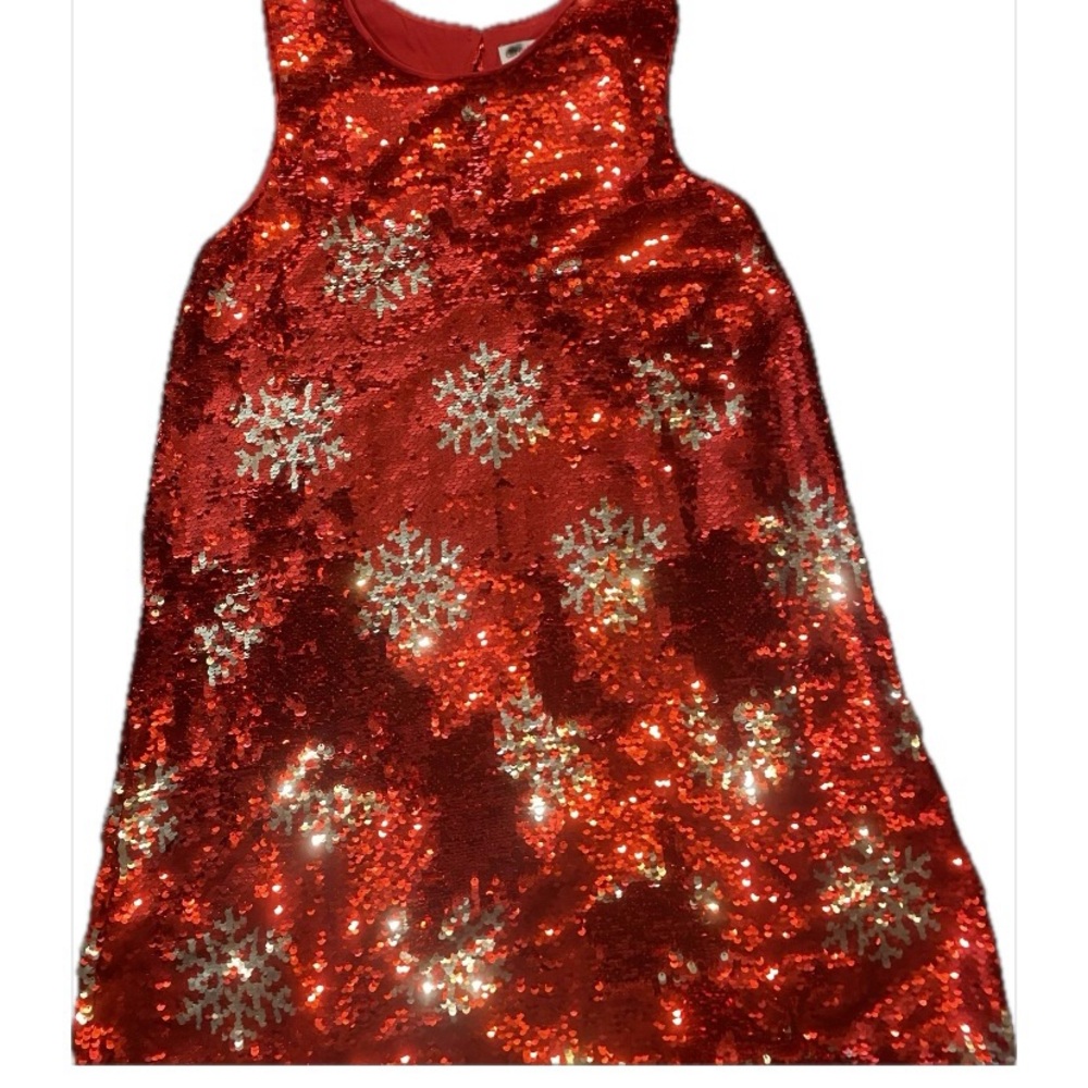 Cat & Jack Red Sequin Snowflake Dress
